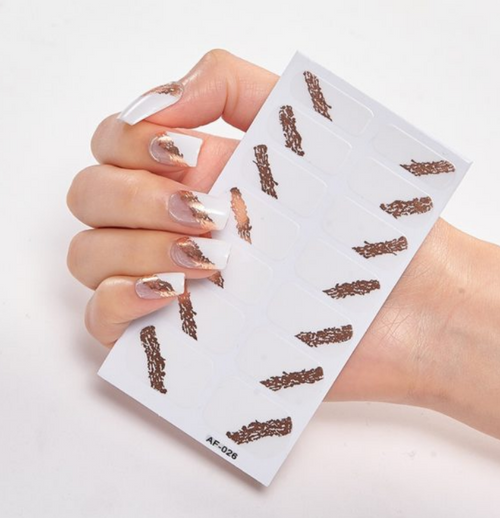 Frexos white regal semicured uv gel nail stickers kit
