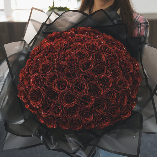 Glitter Rose Bouquet - Forever Lasting Roses