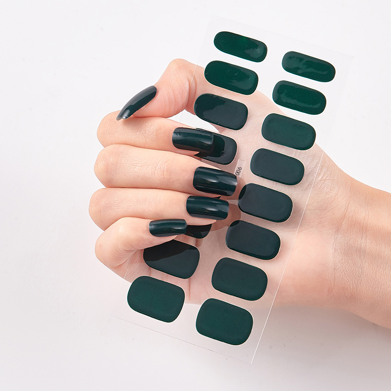 Frexos red dark-green semicured uv gel nail stickers kit