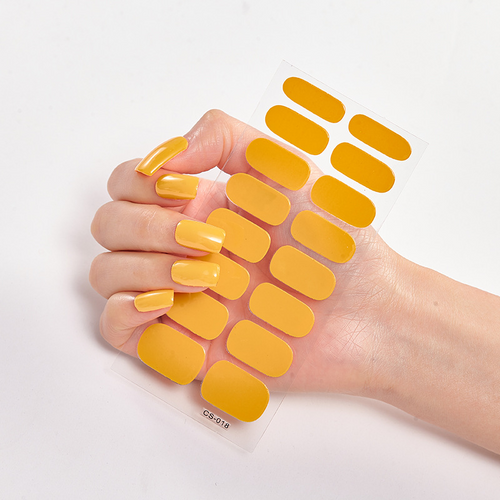 Frexos mustard semicured UV gel nail stickers kit