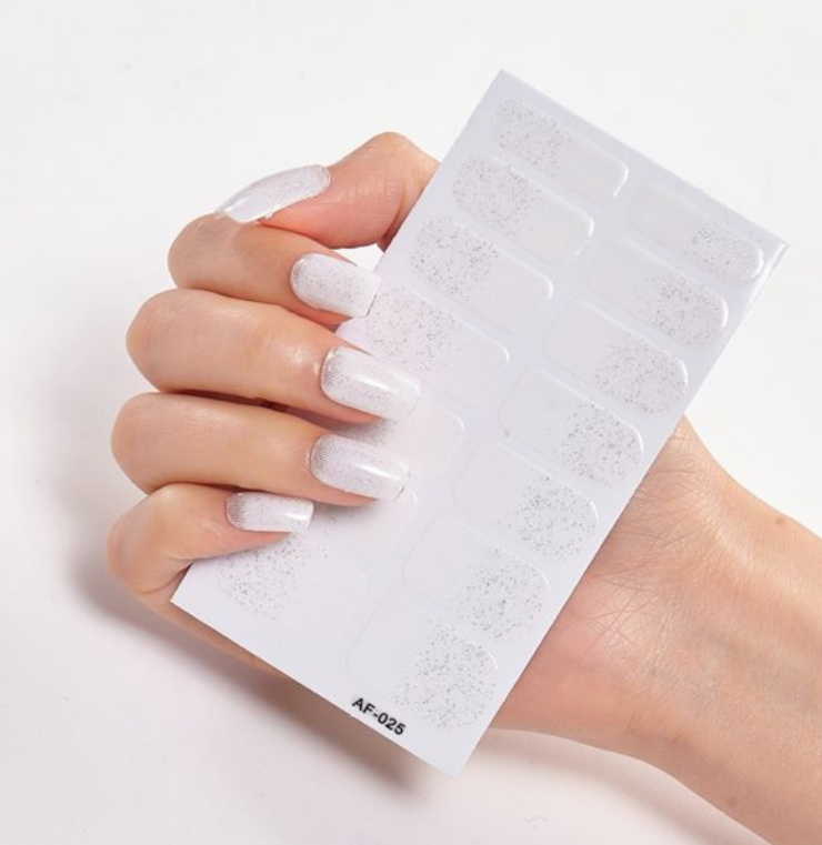 Frexos white dream semicured uv gel nail stickers kit