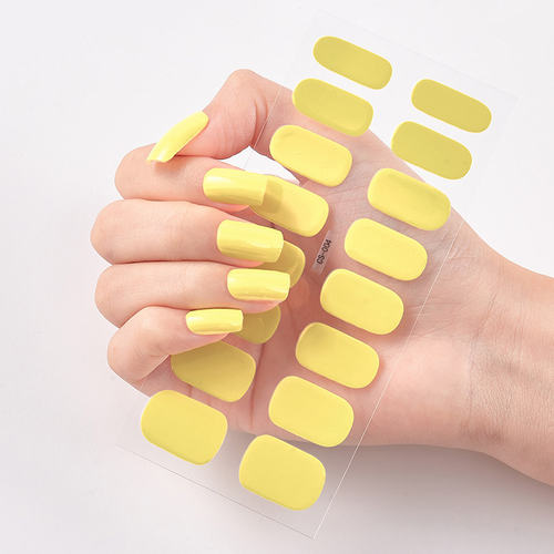 Frexos red yellow semicured uv gel nail stickers kit