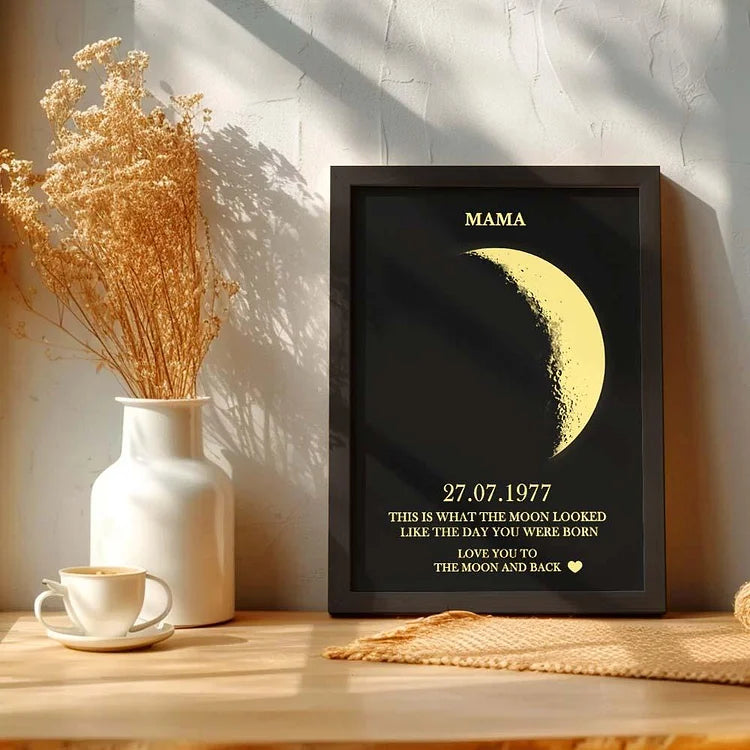 Custom Art Frame/ REAL MOON PHASE - For Best Mom