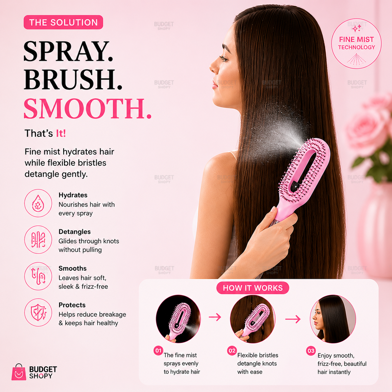 Anti-Frizz Hair brush Spray