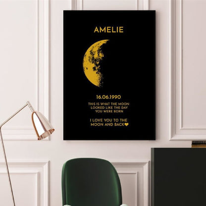 Custom Art Frame/ REAL MOON PHASE - For Best Mom