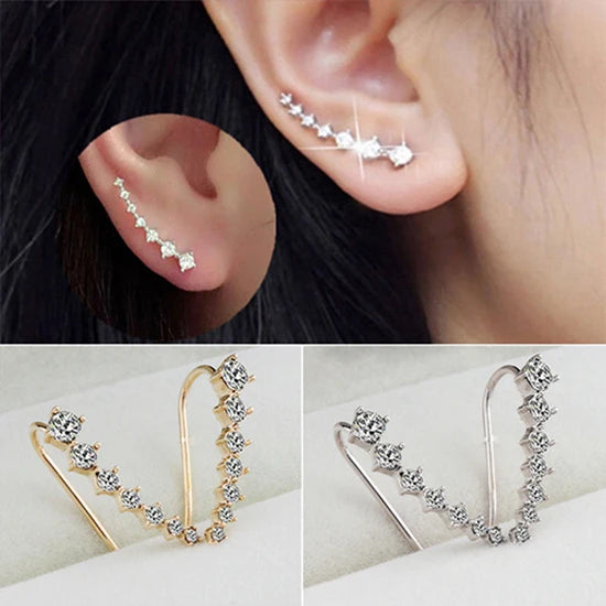 Crystal Ear Climber Earrings