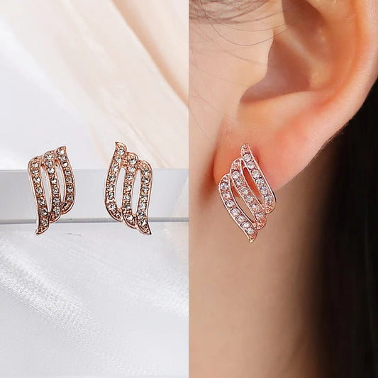 Crystal Wing Earrings Hollow