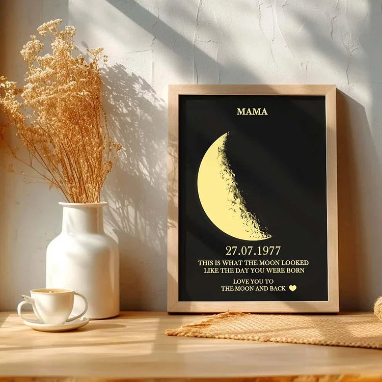 Custom Art Frame/ REAL MOON PHASE - For Best Mom