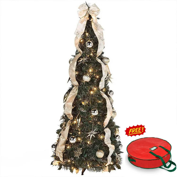 Folding Gold & Silver Christmas Tree