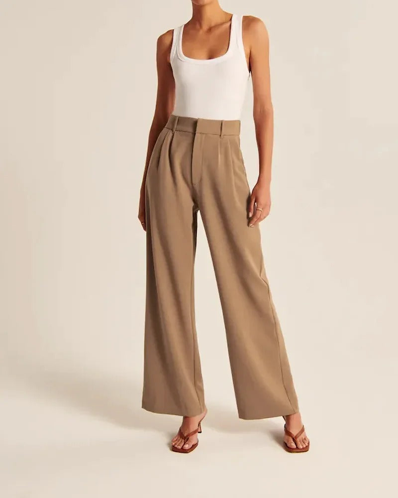 Wide-Leg Tailored Pants