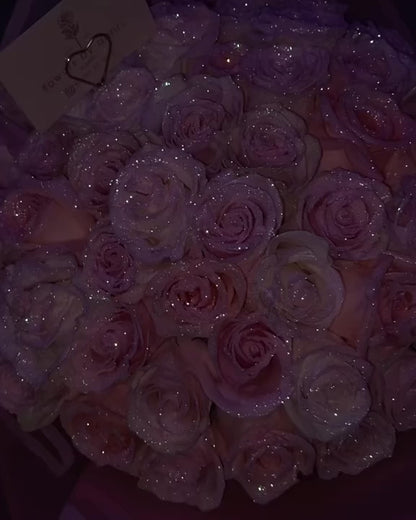 Glitter Rose Bouquet - Forever Lasting Roses