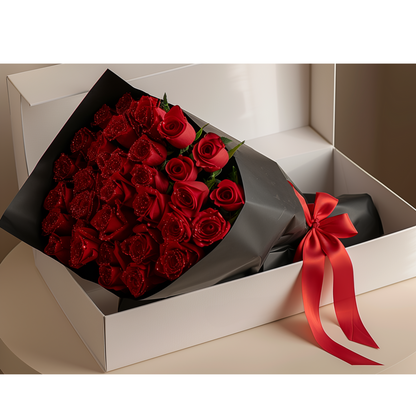 Glitter Rose Bouquet - Forever Lasting Roses